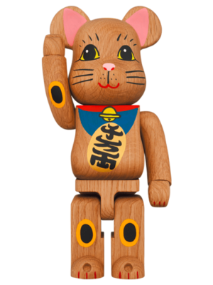 Be@rBrick カリモク 招き猫 壱 青 400％