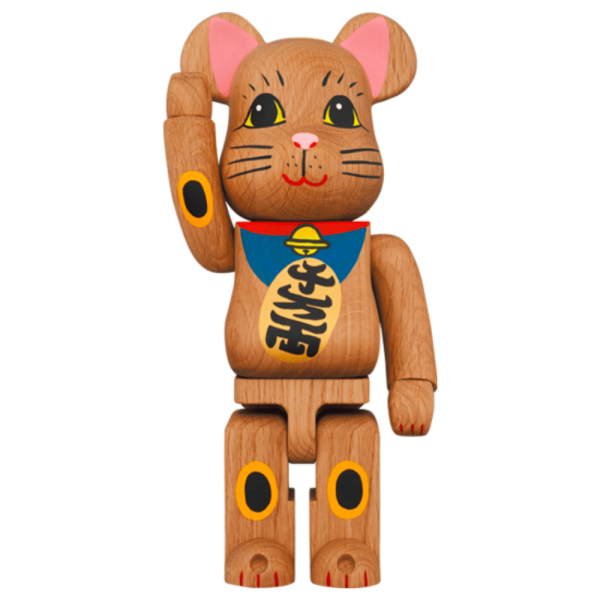 Be@rBrick カリモク 招き猫 壱 青 400％