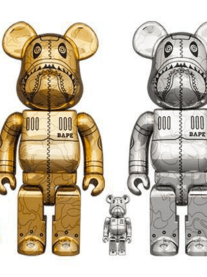 Be@rBrick BAPE x Hajime Sorayama Camo Shark 400%＋100% SET