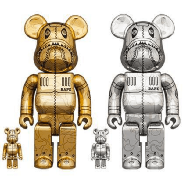 Be@rBrick BAPE x Hajime Sorayama Camo Shark 400%＋100% SET